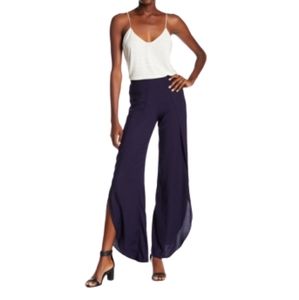 SUPPLY & DEMAND Black Side Split Linen Palazzo Pant Size Medium NEW. SRP $136